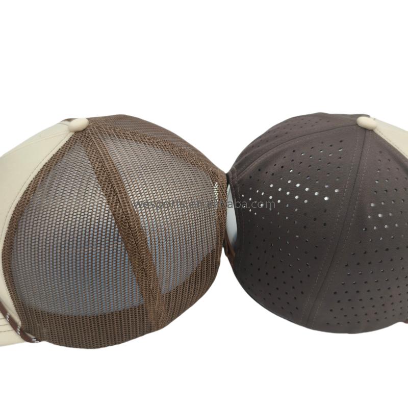 Custom 3D Embroidery Logo Baseball Dad Cap Richardson 112 Trucker Hat with Mesh Cap & Leather Patch Common Fabric Feature