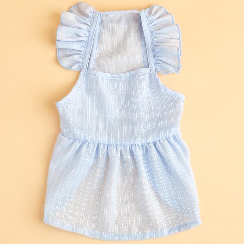 Dog Dress Ruffle Sleeve Breathable Kitten Princess Dress Cat Dress for Small Medium Dogs Puppy