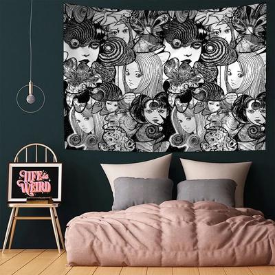 Junji Ito Tomie Cartoon Tapestry Art Science Fiction Room Home Decor Wall Hanging Home Decor