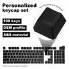 Uxcell 108 Key Pudding Keycap Set OEM Profile for Mechanical Keyboard Layout Black Double Shot 60%ABS