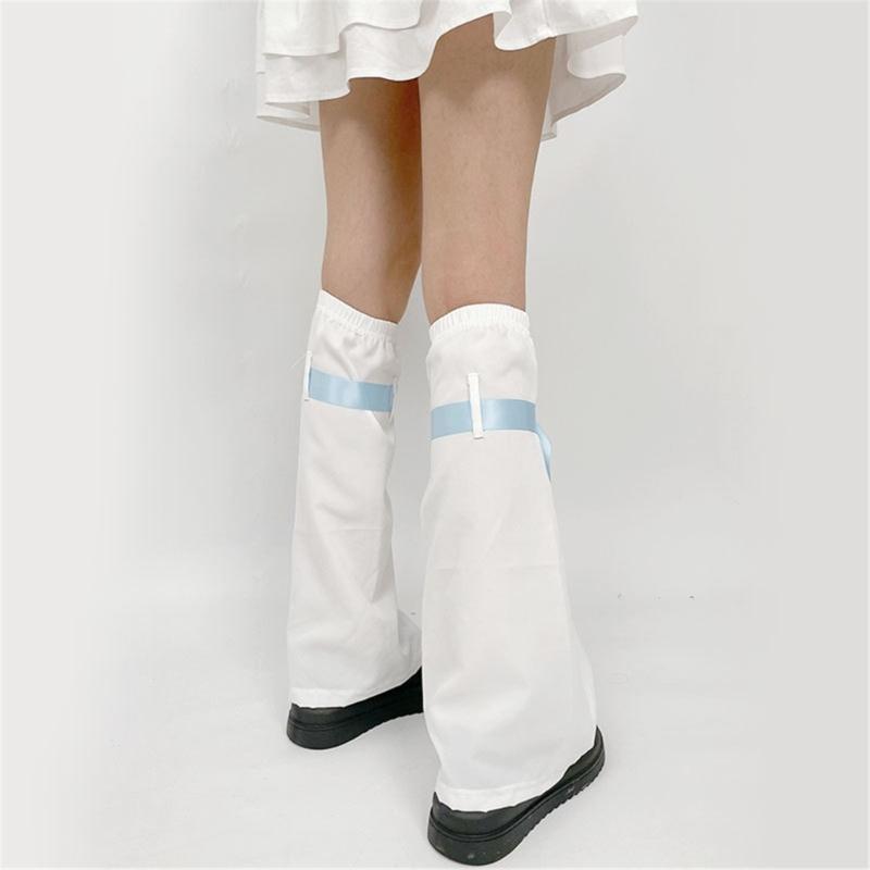Aesthetic Vintage Wing Embroidered Leg Warmer for Women Harajuku Streetwear Fashion Knee Length Flared Leg Sleeve Cover