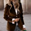 Women's Fashion Elegant Color Long Sleeve Gold Velvet Button Coat