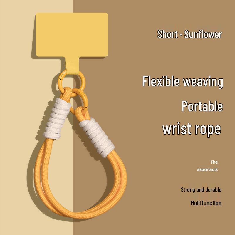 Popular Color-Block Phone Lanyard: Multifunctional Anti-Loss Case, Earphone Cover, Toy Bag, Woven Wrist Strap