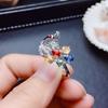 Open Ring Fashion Swiss Topaz Peacock Jewelry Creative Gemstone Adjustable Women Finger Ring