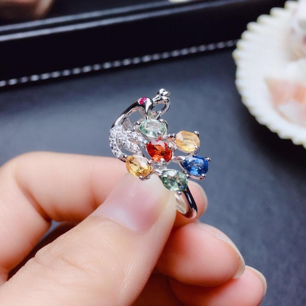 Open Ring Fashion Swiss Topaz Peacock Jewelry Creative Gemstone Adjustable Women Finger Ring