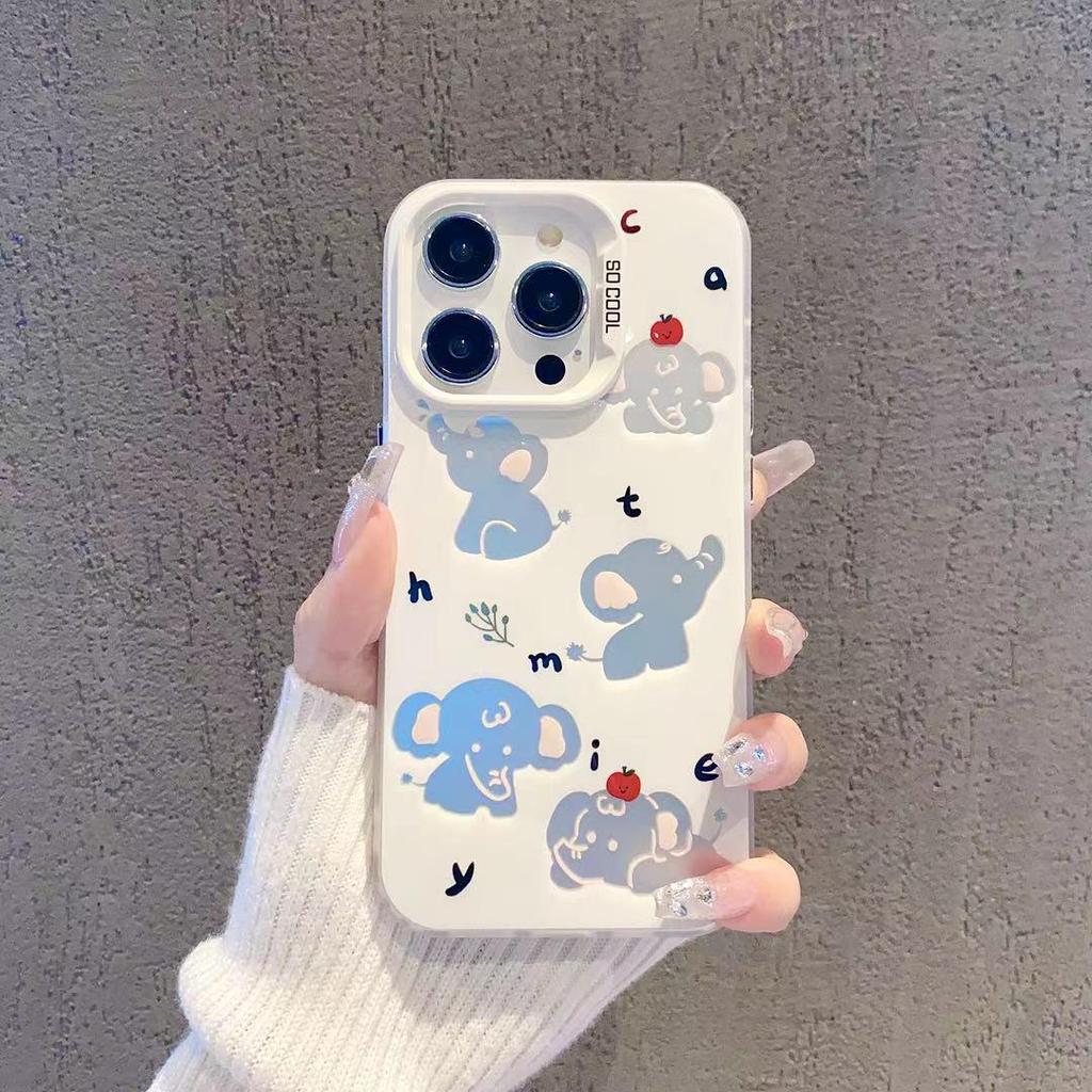 Summer Bear Silver Phone Case for iPhone 17/16/15/14/13/12 Pro Max - 15 Colors, Cross-Border Niche