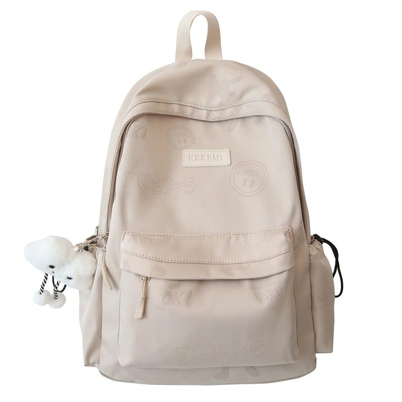 Autumn and Winter New Simple Personalized Printed Backpack Large Capacity Schoolbag Junior High School Students Double Back