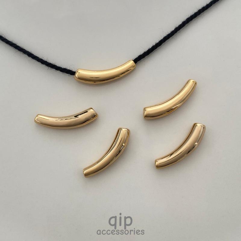 18 Karat Gold Gebogenes Röhrchen-Abstandshalter für DIY Armband & Halskette Schmuckherstellung
