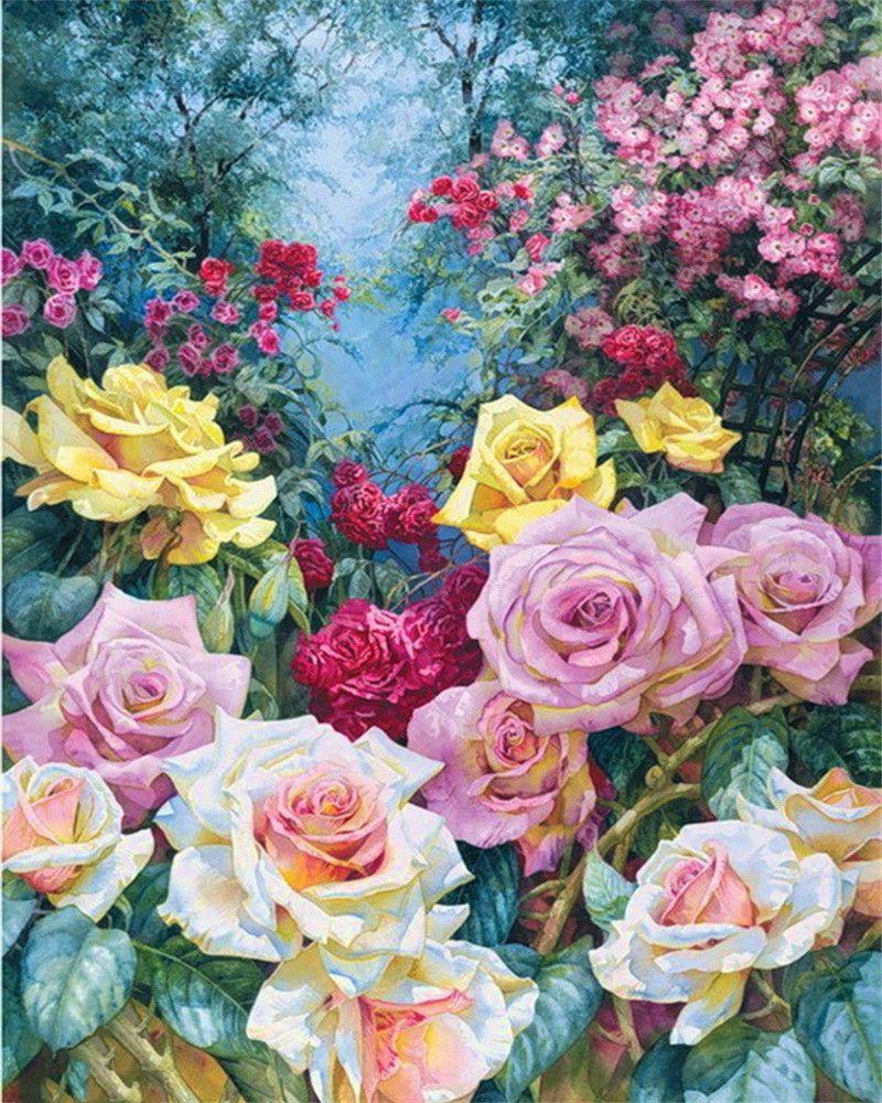 RUOPOTY Painting By Numbers Vase Hand Painted Pictures By Number Flower On Canvas Home Decoration DIY Gift Wall Art