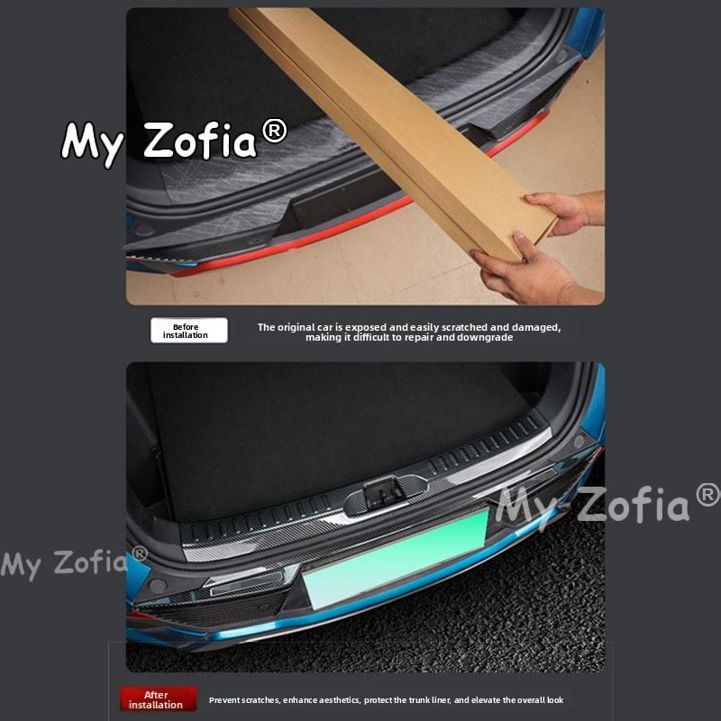 Carbon Fiber Rear Bumper Sill Plate Anti-Scratch Trunk Door Sill Protector Cover Auto Exterior Accessories For BYD Atto 3 2026