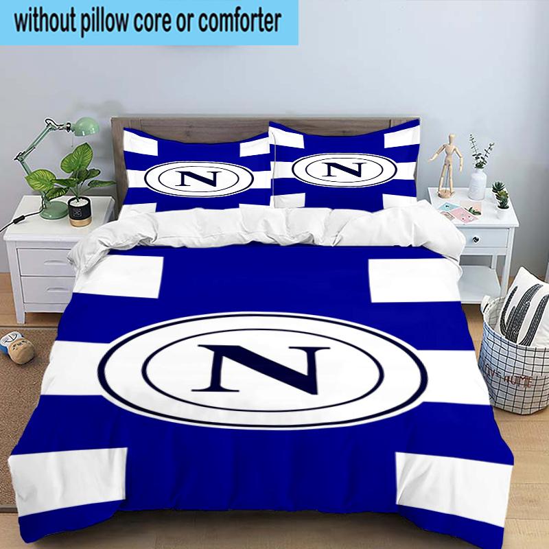 Napoli Football Club Emblem 3PCS Bedding Set 2D Printing (Includes 1 Duvet Cover + 2 Pillowcases Coreless), Bedroom decor,Fan gift