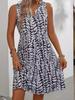 2026 Cross-Border Printed Ring Sleeveless Dress: Holiday Casual, Versatile Fashion, Plus Size Women's Clothing