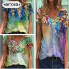 Women's Fashion Casual Short Sleeve V Neck Blouses & Shirts