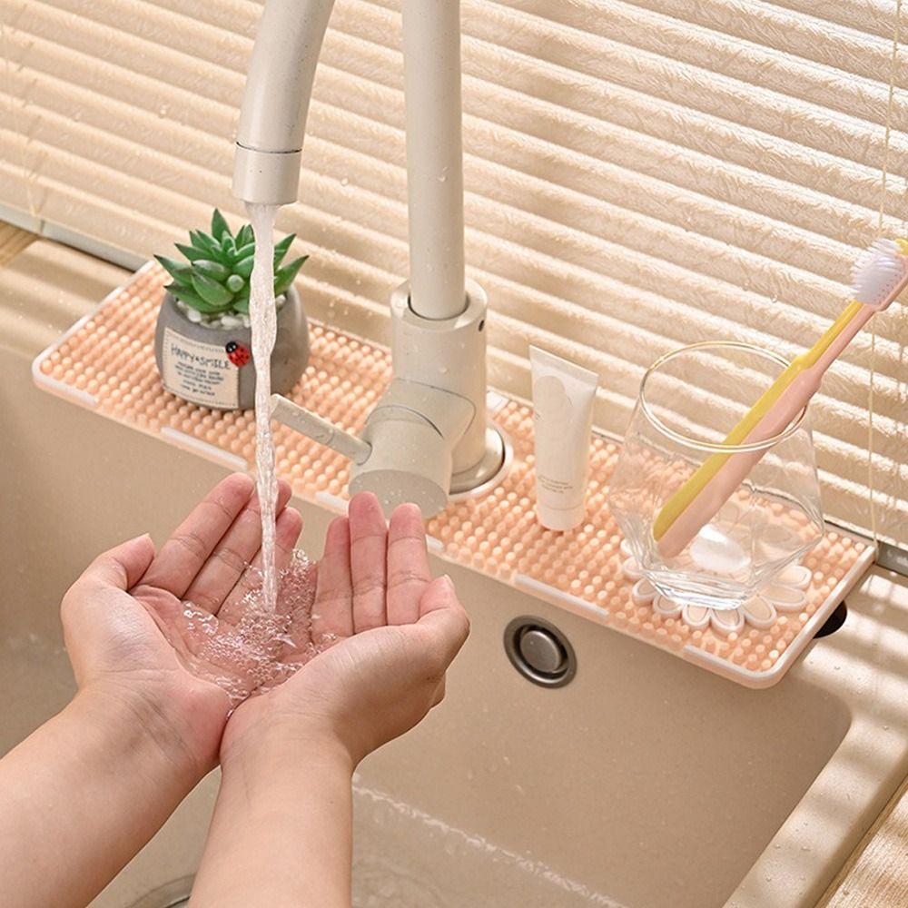 Soft Faucet Mat flexible Draining Drying Pad Water Catcher Bathroom Countertop Protector Mat