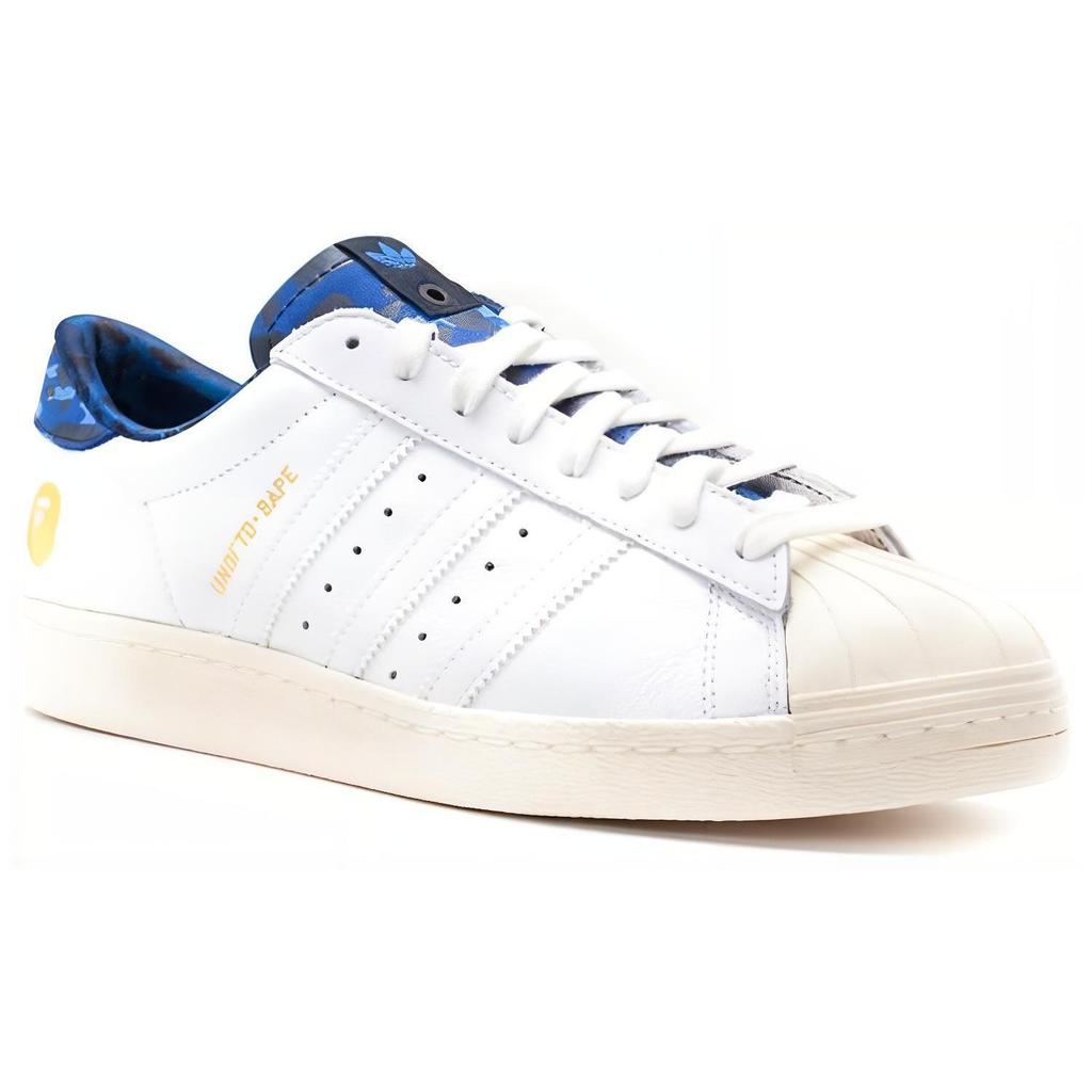 Superstar Undefeated x A Bathing Ape x Superstar Adidas Originalss 80v 'White Blue' B34292