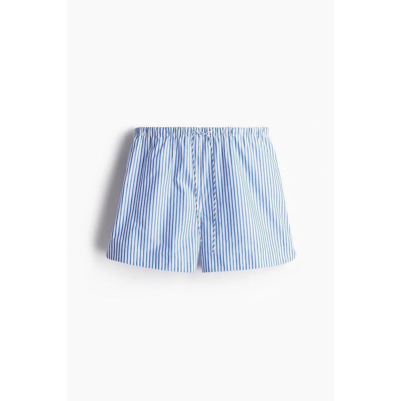 

HM Women s Clothing 2025 Spring and Summer New Arrival Cotton Drawstring Shorts 1276105 Blue/Stripes 170/88