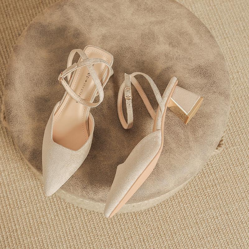 

Туфли на толстом каблуке с открытой пяткой для женщин Туфли-лодочки с закрытым острым носком на низком каблуке Туфли-лодочки Мэри Джейн с ремешком на щиколотке для женщин Летние сандалии без застежек 43