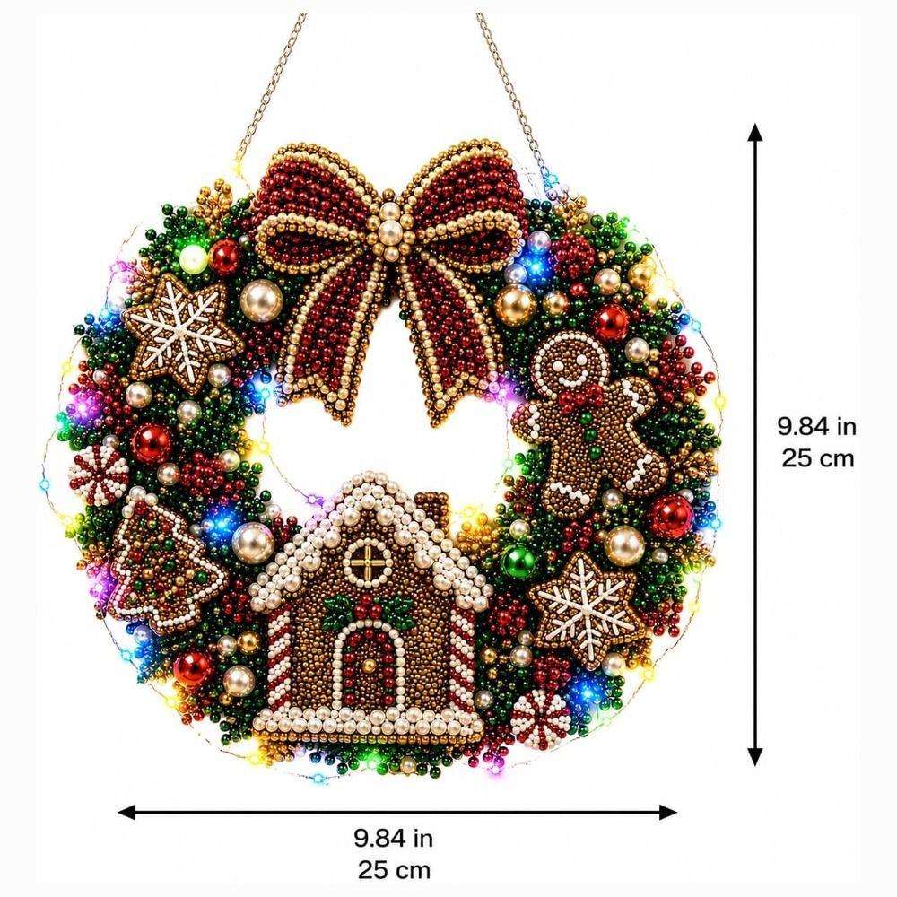 Zářící sady pro malování diamantem LED řetězová světla DIY závěsná sada Vánoční ozdoby