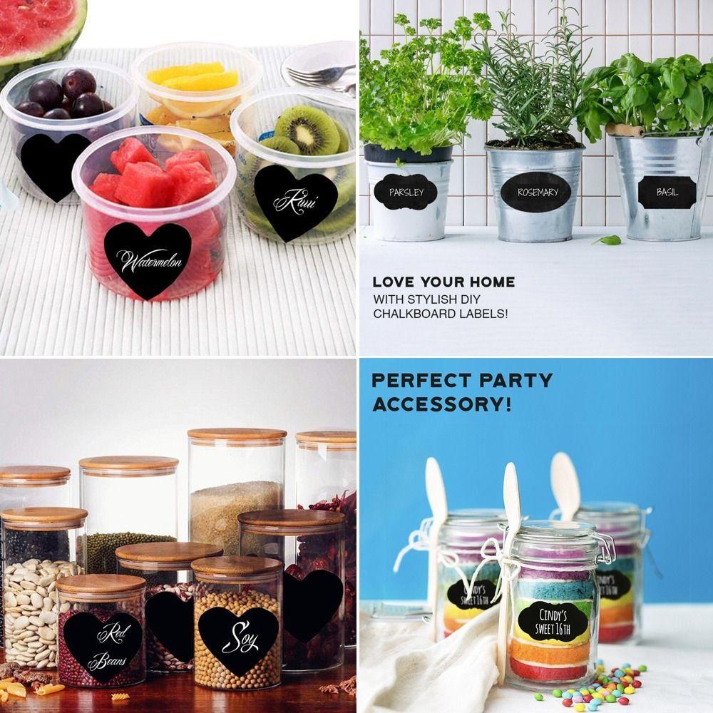 120Pcs/Roll Removable Blackboard Stickers PVC Chalkboard Stickers Chalkboard Labels  Home & Kitchen