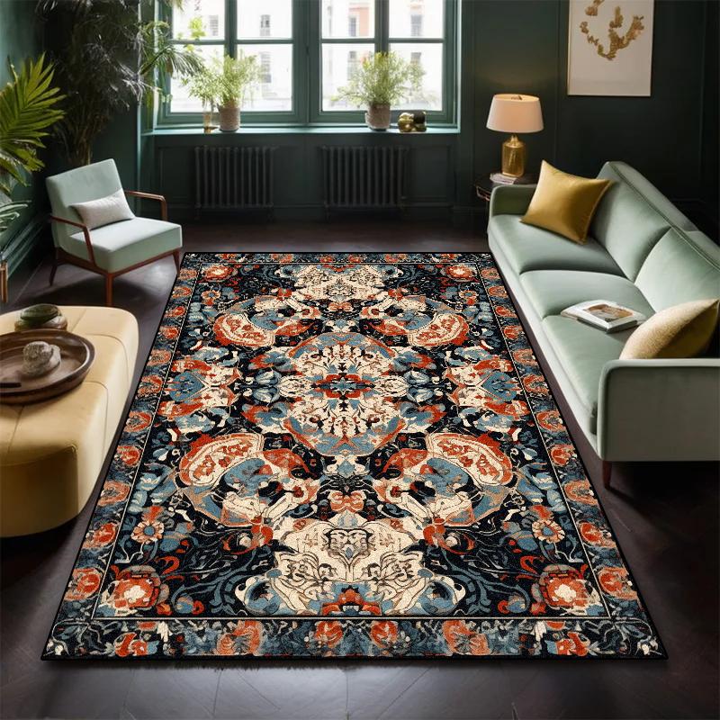Vintage Persian Carpet Large Size Living Room Decoration Home Rug Fluffy Soft Bedroom Lounge Rugs Non-slip Washable Kitchen Mat