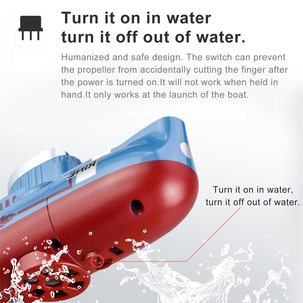Mini RC Submarine 0.1M/s Speed Remote Control Boat Outdoor Waterproof Diving Toys Simulation Model Kids Boys Girls Birthday Gift