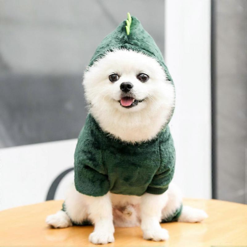 Cosplay Kleidung 2-teilig Bequemes Korallenfleece Hundeoutfit mit Dinosaurier-Design für Partyfeiern