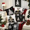 Christmas Pillowcases: Festive Designs with Trees, Deer, and Joy To The World Sofa Room Cushion Cover Home Decoration Gift