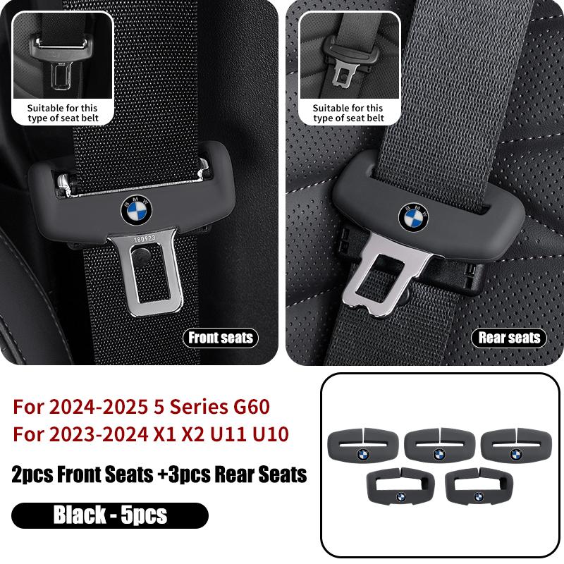 2/5pcs Car Seat Belt Buckle Anti-scratch Protector Cover For BMW 5 Series G60 2024 2025 X1 X2 U11 U10 2023 2024