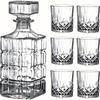Set Decanter e Bicchieri da Vino da 3/6 Pezzi Bicchieri a Doppia Parete per Whisky Brandy Scotch Bourbon Vodka Regalo Perfetto per Uomini Accessori da Cucina Accessori da Bar