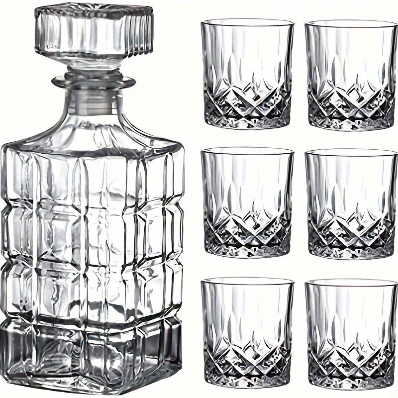 Set Decanter e Bicchieri da Vino da 3/6 Pezzi Bicchieri a Doppia Parete per Whisky Brandy Scotch Bourbon Vodka Regalo Perfetto per Uomini Accessori da Cucina Accessori da Bar