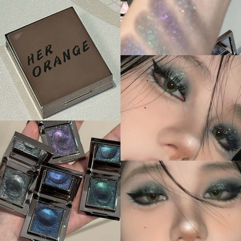 Gold Brown Cream Glitter Eyeshadow Palette Highlighter Shimmer Makeup Brighten Sparkling Shiny Punk Smoky Monochrome Eye Shadow
