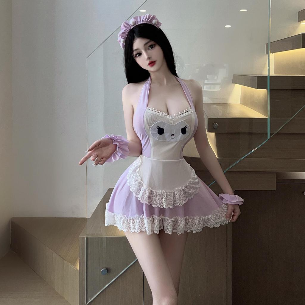 Halter Lace Maid Costume: Sexy & Cute
