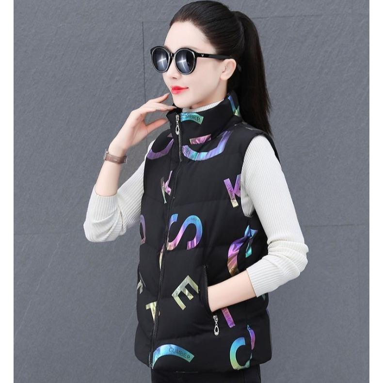 Winter Warm Fleece Vest Fashionable Casual Thickened Padded Outerwear for Women