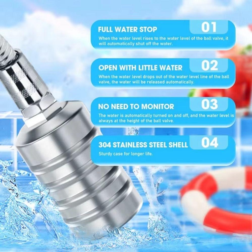 Waterproof Water Level Control Valve Stainless Steel Shutoff Valve Restaurant