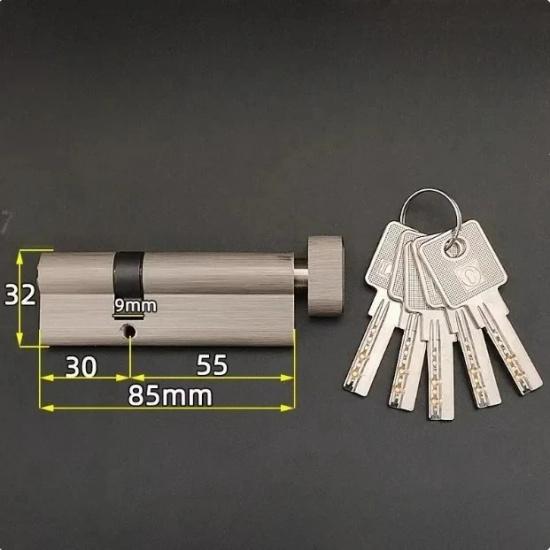 Special Custom Security Door Center Asymmetry Brass Lock Cylinder with Knob Aluminum Alloy Door Eccentric Lock Core Height 32mm