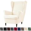 Jacquard Wing Chair Cover Stretch High Sloping Armchair Covers Nordic Elastic Single Sofa Slipcovers With Seat Cushion Covers