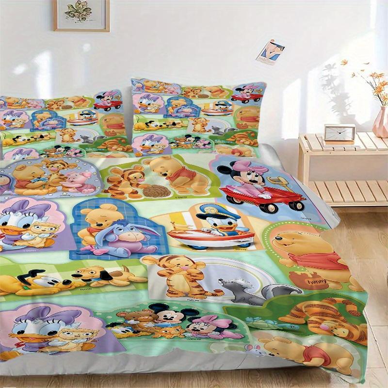 

3pcs Mini Winnie Minnie and Friends Bedding Set - Includes Quilt Cover and Pillowcases, Suitable for All Seasons, Machine Washable - Ideal Gift f 135x200cm