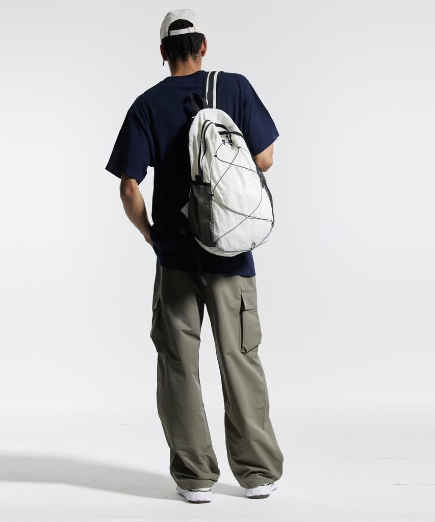 CREAM SODA LAB Wide Parachute Cargo String Four-Way Stretch Rivet Pants
