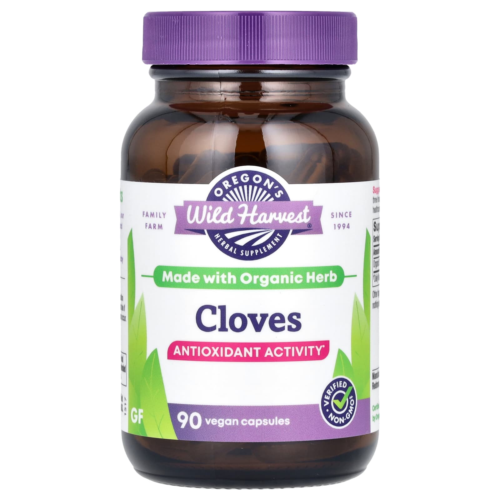 

Oregon S Wild Harvest, Clove, Veggie Caps, 90 Count (500Mg/Capsule)