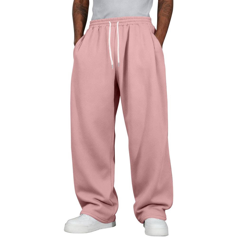 Pantaloni da tuta casual larghi da uomo con elastico in vita e coulisse