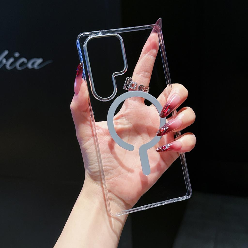 Strong Magnetic Suction Suitable for Samsung S25ultra Mobile Phone Case Anti Fall Ultra Thin Simple Protective Case