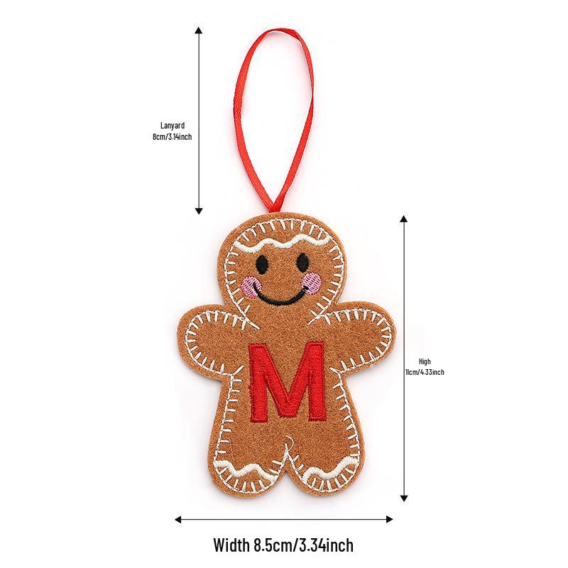 Christmas Gingerbread Man Ornaments: Festive Alphabet Hanging Decorations