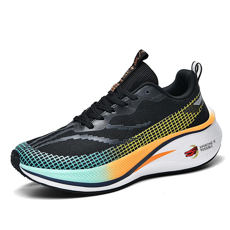 2026 summer new carbon plate racing training running shoes breathable shock absorption rebound professional marathon sports shoes