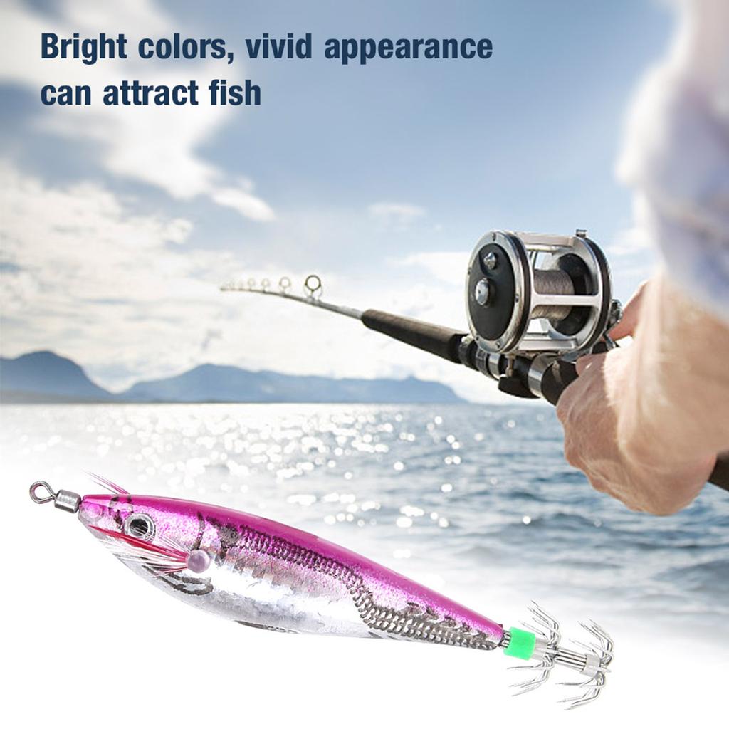 10cm High Quality Squid Fish Hook Lure Bait Parts Fishing Accessory(rose red)