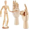 Dodtazz Wooden Mannequin Hand Set (3 Pieces): Right Hand, Articulated Joints, Art Doll (Mannequin + Right Hand + Left Hand)