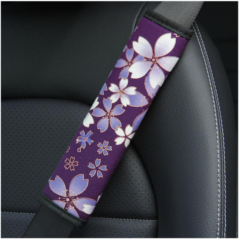1/2PCS 6.5X23cm Car Truck Universal Safety Belt Covers Car Seat Shoulder Strap Pad Cushion Protection Flower Padding Auto