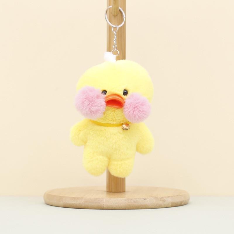 Charming Duck Plush Keyring Fluffy Pp Cotton Stuffed Animal Bag Ornament 12cm