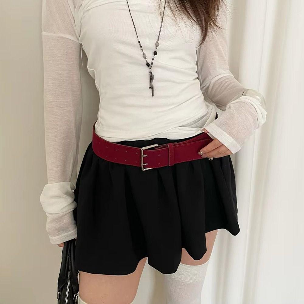 

Double-Breasted Wide Waist Belt Suede Dress Jeans Belt Ins Style Women s Belt Spicy Girls чорний