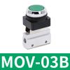 Mechanisches Ventil MOV-03B 1/8" Gewinde 2 Positionen 3 Wege Roter Grüner Flacher Druckknopf Momentanes Pneumatikventil