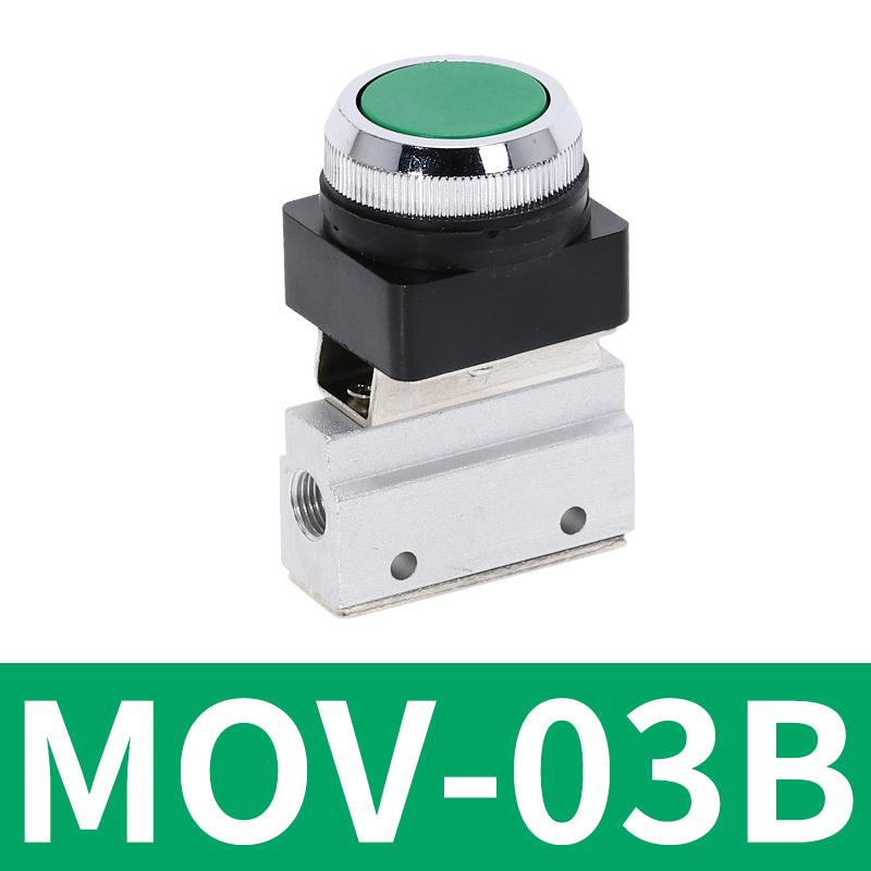 Mechanisches Ventil MOV-03B 1/8" Gewinde 2 Positionen 3 Wege Roter Grüner Flacher Druckknopf Momentanes Pneumatikventil